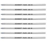 Schmidt 635M Lot de 8 recharges pour stylos-billes Compatible avec modèles Lamy M21 et Cross 8518-4 Bleu