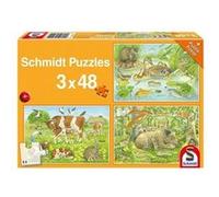 SCHMIDT AND SPIELE Puzzle enfant - Familles danimaux - 3x48 pcs Neutre G