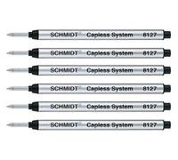 Schmidt: Grande Recharge Rollerball Capless S8127 Couleur: Bleu, Lot de 6.