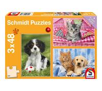 Schmidt Jeux Mes bébés animaux préférés, 3 x 48 pièces