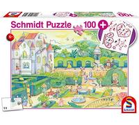 Schmidt-Les Princesses des Contes de fées, avec Autocollants à Paillettes, Puzzle pour Enfants, 100 pièces, 56329, Multicolore