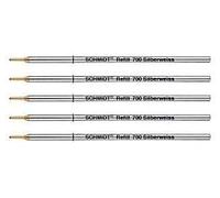 Schmidt Lot de 5 recharges pour stylo à bille Blanc argenté