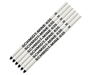 Schmidt Mini Stylo à bille Recharge - Lot de 6 - Noir