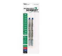 Schmidt P8126 Lot de 2 recharges pour stylo roller sans capuchon Pointe fine 0,6 mm Bleu