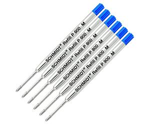 Schmidt P900 Parker Style recharge Bille Medium Point - 6 Count Blue Ink