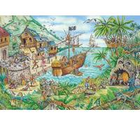Schmidt Puzzle 100 pièces : dans la Baie aux Pirates, avec Drapeau
