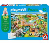 SCHMIDT Puzzle PLAYMOBIL Zoo 60 pièces + figurine PLAYMOBIL
