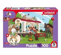 SCHMIDT Puzzle Schleich Feu de camp à la caravane 100 pièces + figurine Schleich