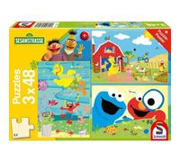 Schmidt Sesamstrasse Animal fort Puzzle, 3 x 48 pièces