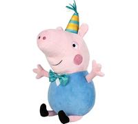 Schmidt Spiele 42830 Peppa Pig, Schorsch Wutz, Party, 37 cm Plüschfigur Peluche, Multicolore
