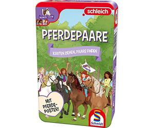 Schmidt Spiele 51449, Couples de Chevaux, Jeu de Voyage, apportez-Moi avec Jeu dans Une boîte en métal, Multicolore