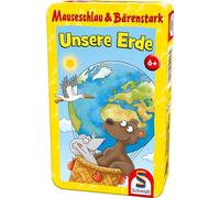 Schmidt Spiele 51453 Jeu de Voyage Intelligent avec Souris et Ours Puissant, Notre Terre, dans Une boîte en métal