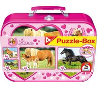 Schmidt Spiele 55588 Chevaux, boîte de puzzle, 2x26, 2x48 pièces
