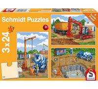 Schmidt-Spiele Puzzle 56200 – Du côté de la construction – 3 x 24 pièces