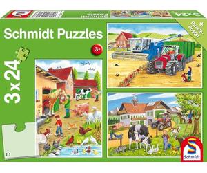 Schmidt Spiele - 56216 - À La Ferme, 3x24 Pcs