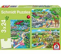 Schmidt Spiele - 56218 - Puzzle - Journée Au Zoo - 3 x 24 Pièces