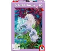 Schmidt Spiele 56310 Puzzle Enfant 60 pièces Licorne dans Un Jardin enchanté, Multicolore