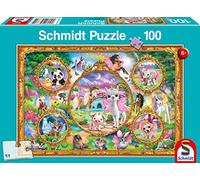 Schmidt Spiele- Animal Club Puzzle 100 pièces pour Enfants Motif Licorne, 56371, coloré
