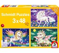 Schmidt Spiele 56377 Puzzle animaux fabuleux - 3x 48 pièces