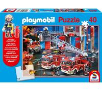 Schmidt Spiele 56380 Puzzle PLAYMOBIL Feuerwehr - 40 pièces, figurine d'origine incluse