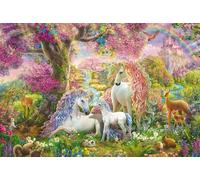 Schmidt Spiele 56387 Puzzle pour Enfant Motif Famille de Licorne dans la forêt Fleurie 150 pièces, Multicolore