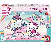 Schmidt Spiele 56408 Hello Kitty Puzzle à Paillettes Kittys Licorne 150 pièces pour Enfants Multicolore