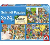Schmidt Spiele 56417 Où est la Petite perceuse-3 x 24 pièces Puzzle pour Enfant, coloré, Multicolore, Normal