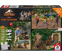 Schmidt Spiele 56434 Jurassic World Puzzle 3 x 48 pièces pour Enfants, coloré