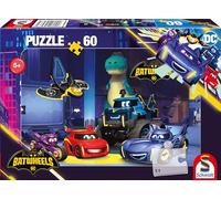 Schmidt Spiele 56487 Batwheels, Bam, Batwing, Bibi, Buff et Redbird dans la Batgrotte Puzzle 60 pièces pour Enfant, Uni, Multicolore