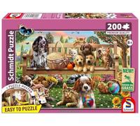 Schmidt-Spiele – Puzzle – Chiens et chats en pique-nique – 200 pièces – Dès 8 ans