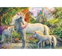 Schmidt Spiele 56540 Jument Licorne avec Deux poulains, Puzzle pour Enfants de 200 pièces en Carton d'herbe