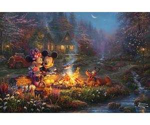 Schmidt Spiele 56558 Thomas Kinkade, Disney, Mickey et Minnie, Sweetheart Campfire, Puzzle 200 pièces