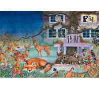 Schmidt Spiele 56575 Visite Nocturne des Animaux, Puzzle Enfant 100 pièces en Carton-pâte