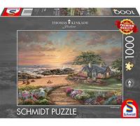 Schmidt-Spiele Puzzle 1000 pièces Thomas Kinkade – Cottage en bord de mer