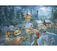 Schmidt Spiele 57529 La Nuit silencieuse du Père Noël, Thomas Kinkade, Puzzle 1000 pièces