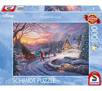 Schmidt Spiele 58035 Thoams Kinkade, Disney, Cinderella, Bringing Home for Christmas Puzzle 1000 pièces