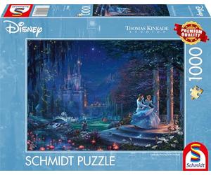 Schmidt Spiele 58043 Thomas Kinkade, Disney, Cinderella, Cendrillon Dansant dans l'étoile, Puzzle 1000 Pieces
