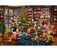 Schmidt-Spiele Puzzle 58047 Disney Mickey et Minnie décorant le Sapin Thomas Kinkade 1000 pièces