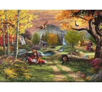Schmidt Spiele 58050 Puzzle 1000 pièces Disney Fox and Hound Thomas Kinkade
