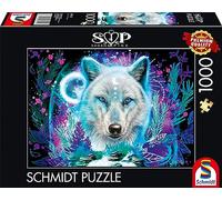 Schmidt Spiele 58515 Sheena Pike Neon, Puzzle Loup Arctique, 1000 pièces