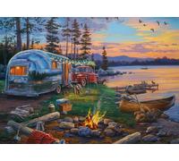 Schmidt-Spiele Puzzle 58533 – Idylle de camping au bord du lac – 1000 pièces