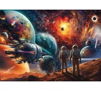 Schmidt Spiele 58536 Couleurs Cosmiques, Voyage dans l’Espace, Michele Farella, Puzzle de 1000 pièces