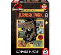 Schmidt Spiele 58580 Jurassic Park, 30 Ans de Jurassic Park, La Vie Trouve Un Chemin, Puzzle de 1000 pièces