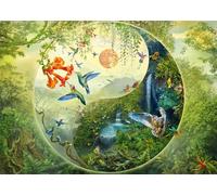 Schmidt-Spiele Puzzle 58595 Yin & Yang – Forêt des colibris (Silvia Christoph) – 1000 pièces