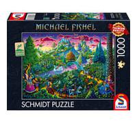 Schmidt-Spiele Puzzle 58612 Monde des contes de fées Michael Fishel 1000 pièces Carton d'herbe