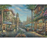 Schmidt Spiele 58780 Puzzle Thomas Kinkade Café de Rue Espagnol, 1000 pièces, Multicolore