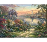 Schmidt-Spiele Puzzle 58785 Thomas Kinkade – New England Harbor – 1000 pièces, multicolore