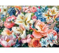 Schmidt Spiele 58891 Flowers in Pastel, 1000 Pieces Puzzle