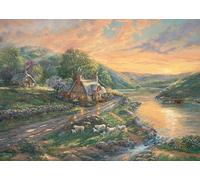 Schmidt-Spiele Puzzle 59774 – 1000 pièces – Aube dans la vallée de l'émeraude, Thomas Kinkade