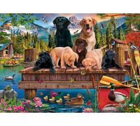 Schmidt Spiele 59778 Puzzle Famille de Chiens au Bord du lac, 1000 pièces, Multicolore